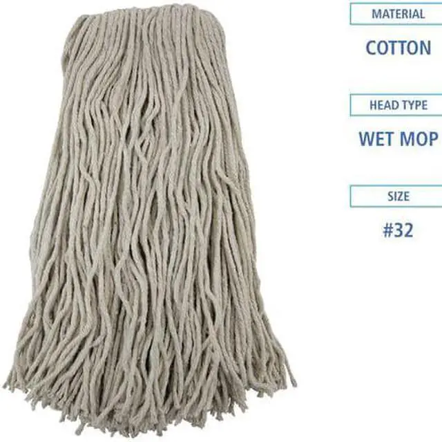 Alt view image 10 of 20 - Boardwalk Cut-End Wet Mop Head Cotton No. 32 White 2032CEA