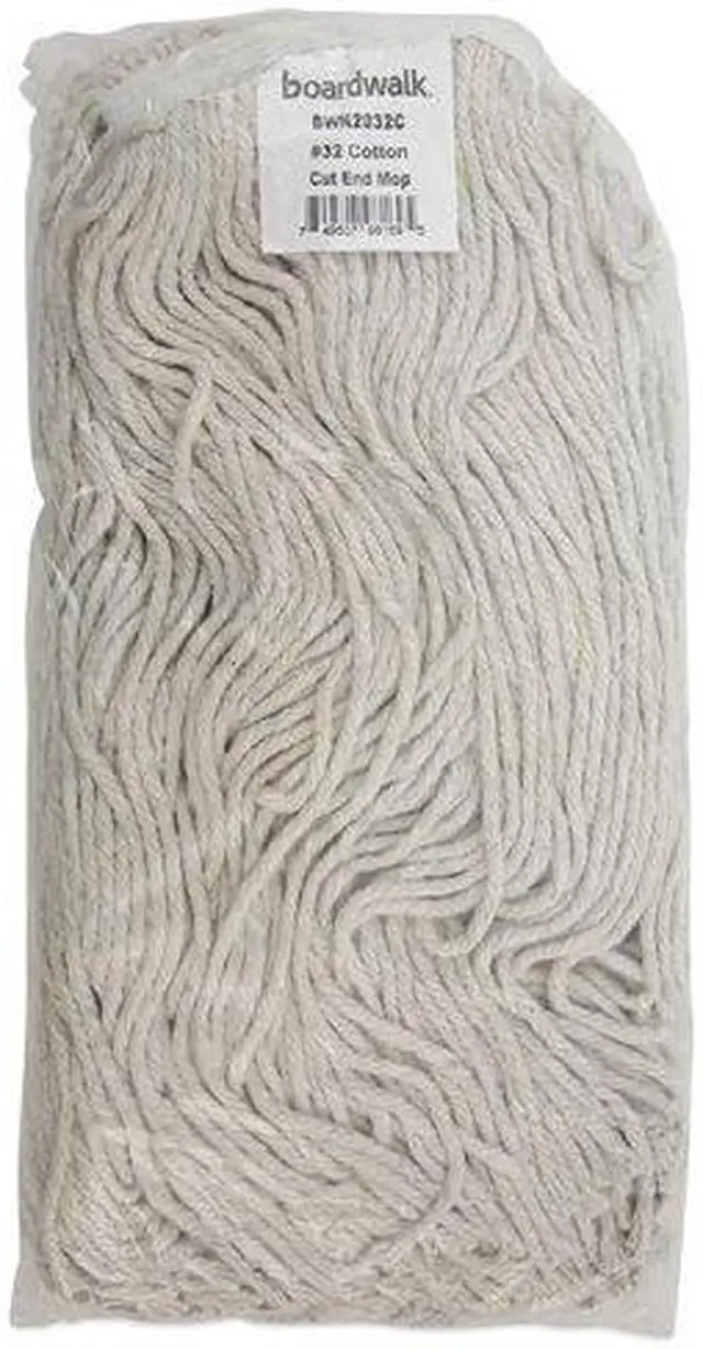 Alt view image 15 of 20 - Boardwalk Cut-End Wet Mop Head Cotton No. 32 White 2032CEA