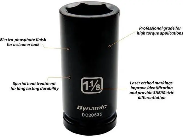 Alt view image 2 of 4 - DYNAMIC D020542 3/4" Drive Deep Socket, Black Phosphate, Tools 3/4" Drive 6