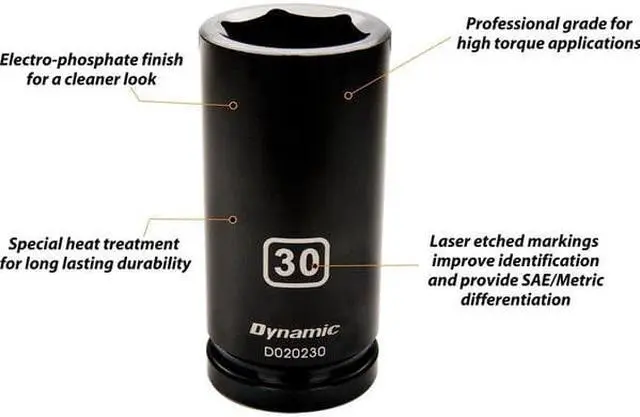 Alt view image 2 of 5 - DYNAMIC D020232 3/4" Drive Deep Socket, Black Phosphate, Tools 3/4" Drive 6