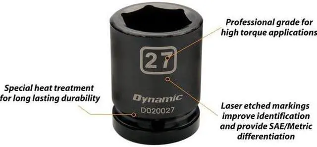 Alt view image 2 of 5 - DYNAMIC D020030 3/4" Drive Standard Socket, Black Phosphate, Tools 3/4" Drive 6