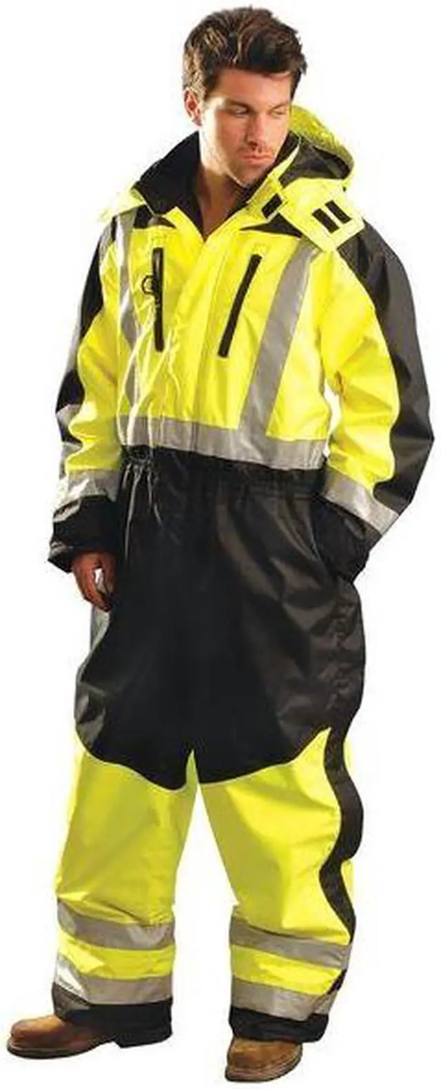 Alt view image 6 of 7 - OCCUNOMIX SP-CVL-BYL Coverall,Black/Yellow,L