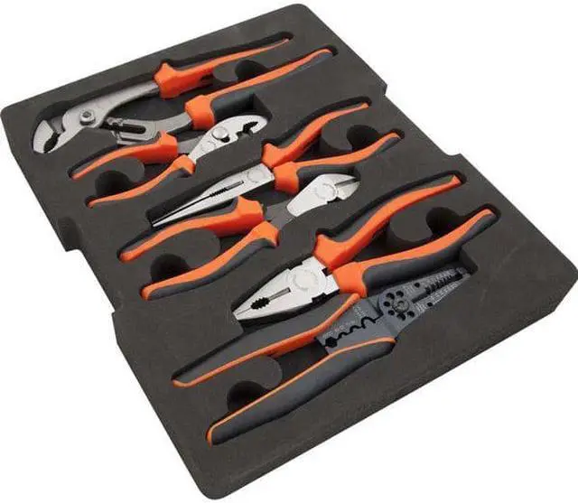 Alt view image 3 of 6 - DYNAMIC D105105 Tools 7 Piece Pliers and Wire Stripper Set With Foam Tool