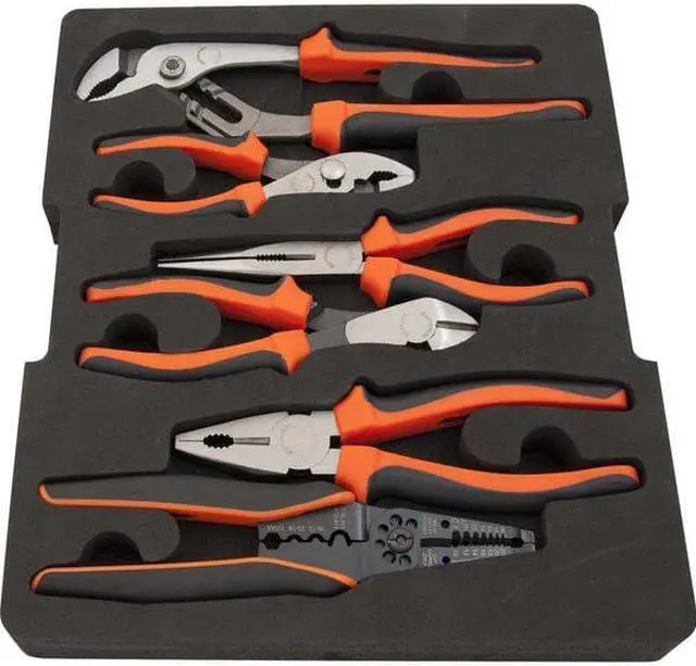 Alt view image 4 of 6 - DYNAMIC D105105 Tools 7 Piece Pliers and Wire Stripper Set With Foam Tool
