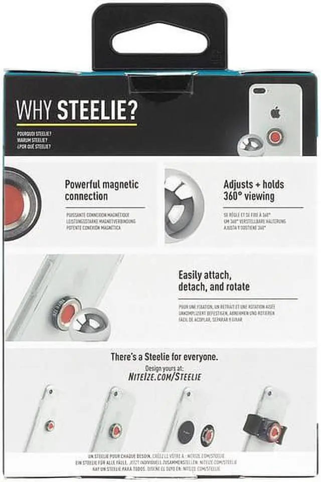 Alt view image 2 of 8 - NITE IZE STODK-01-R8 Cell Phone Car Mount Kit,Black/Silver
