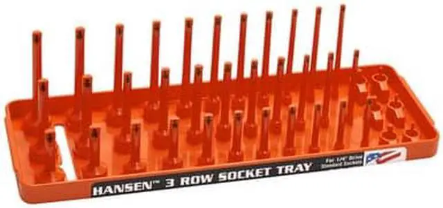 Main image of HANSEN GLOBAL 14053 Fractional Three Row Socket Tray for 1/4" Drive Sockets,