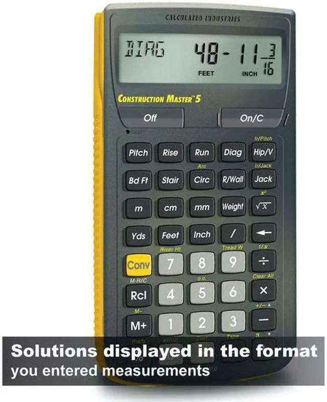 Alt view image 16 of 19 - CALCULATED INDUSTRIES 4050 Construction Calculator,5 5/8 Lx3 In W
