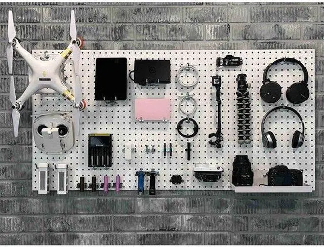 Alt view image 4 of 6 - Hardwood Pegboard Panel with 100 lb. Load Capacity, 48"H x 24"W, White, 4 PK