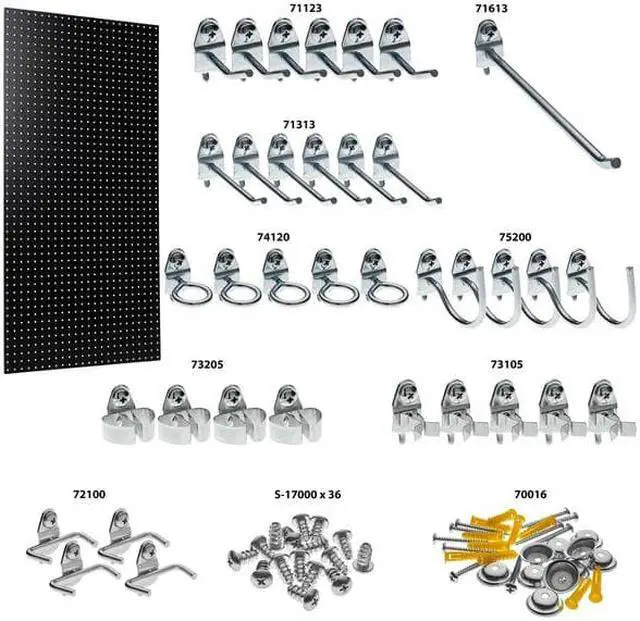 Alt view image 7 of 7 - Pegboard Kit,Black,48 in. H,24 in. W TEMPERED WOOD PEGBOARD TPB-36BKH-Kit