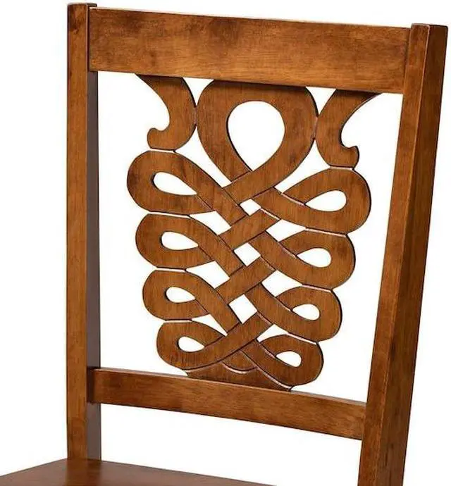 Alt view image 10 of 13 - Baxton Studio Gervais Modern and Contemporary Transitional Walnut Brown Finished Wood 2-Piece Dining Chair Set