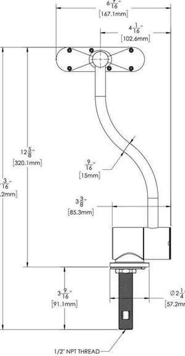 Alt view image 3 of 3 - SPEAKMAN SE-573-SD Eyewash Station, Counter Mounted, 13.69 H., 3.34 W