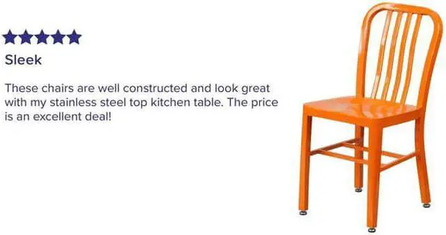 Alt view image 6 of 7 - Flash Furniture Colorful Restaurant Chair Orange 2 Pack (2CH6120018OR)