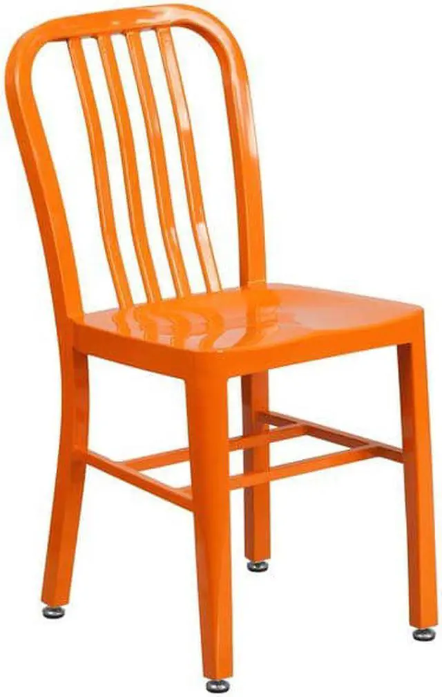 Alt view image 7 of 7 - Flash Furniture Colorful Restaurant Chair Orange 2 Pack (2CH6120018OR)