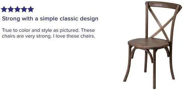 Alt view image 9 of 10 - 2 Pack HERCULES Series Stackable Early American Wood Cross Back Chair