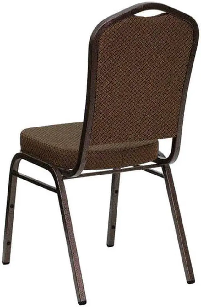 Alt view image 9 of 10 - 4 Pack HERCULES Series Crown Back Stacking Banquet Chair in Burgundy Fabric - Gold Frame