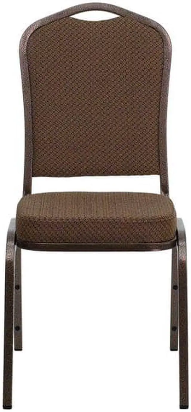 Alt view image 10 of 10 - 4 Pack HERCULES Series Crown Back Stacking Banquet Chair in Burgundy Fabric - Gold Frame