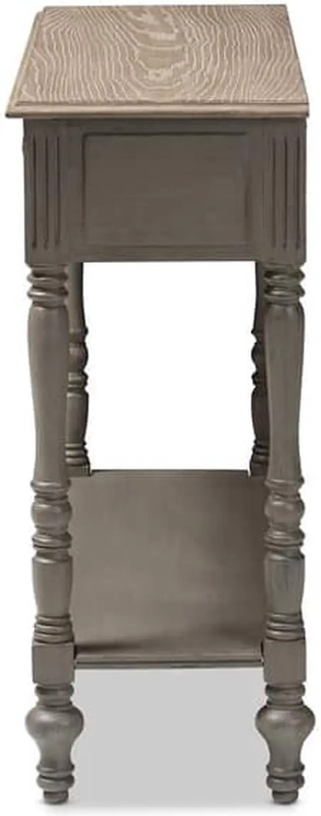Alt view image 5 of 8 - Baxton Studio Noemie Country Cottage Farmhouse 2-Drawer Console Table