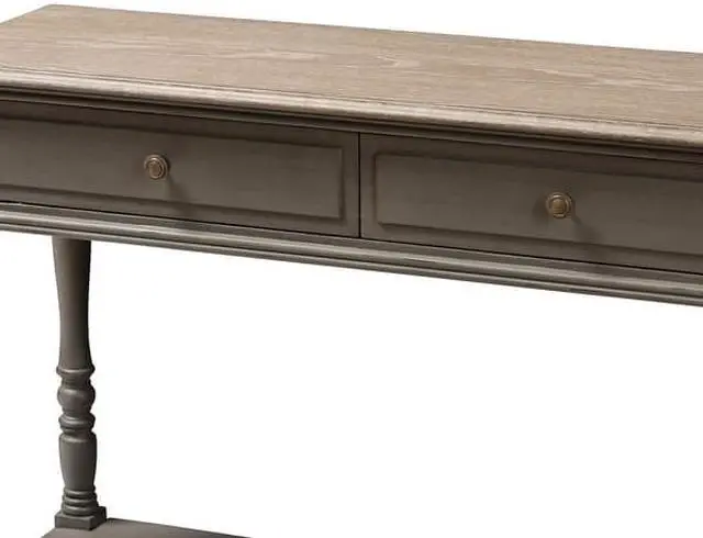 Alt view image 7 of 8 - Baxton Studio Noemie Country Cottage Farmhouse 2-Drawer Console Table