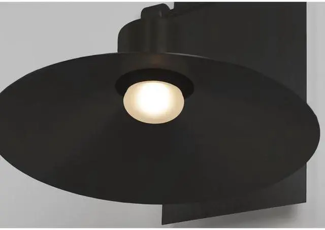 Alt view image 3 of 4 - Maxim 54365FTABZ Civic Metal Shade & Frosted Glass Diffuser Outdoor LED Wall Sconce, 1-Light 11 Watt, 14"H x 14"W x 16"D, Architectural Bronze