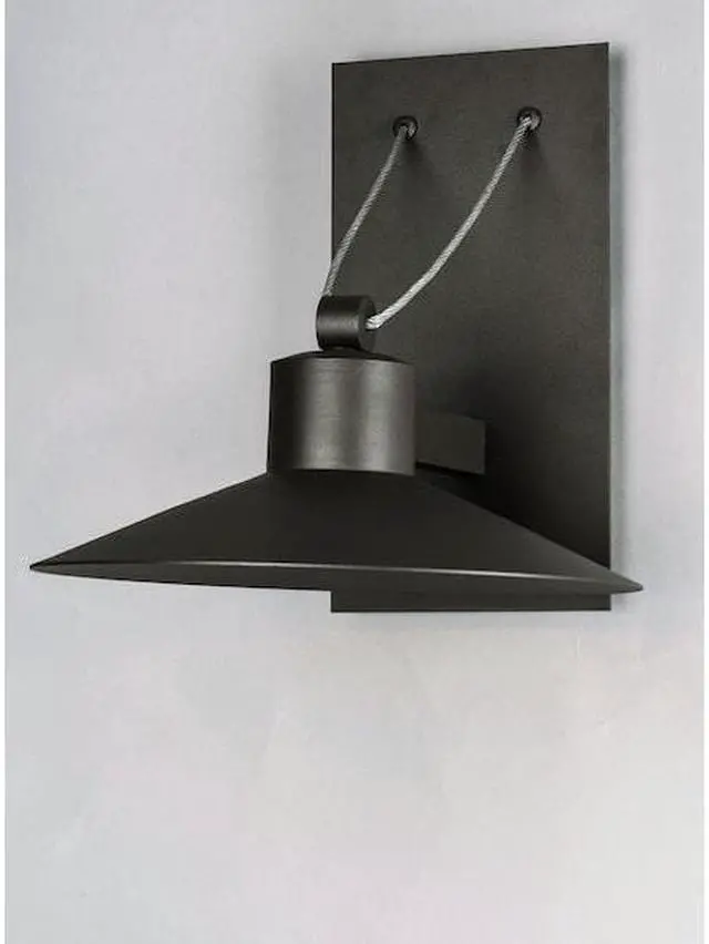 Alt view image 4 of 4 - Maxim 54365FTABZ Civic Metal Shade & Frosted Glass Diffuser Outdoor LED Wall Sconce, 1-Light 11 Watt, 14"H x 14"W x 16"D, Architectural Bronze