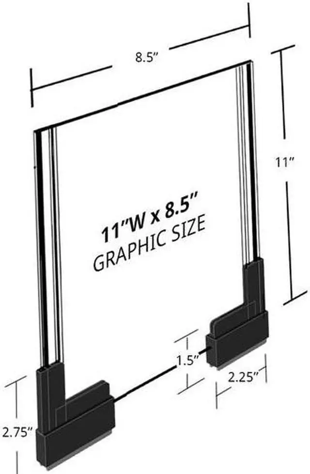 Alt view image 3 of 3 - azar displays 109902 two sided magnetic boot acrylic sign holder, 8.5" x 11" pack of 2