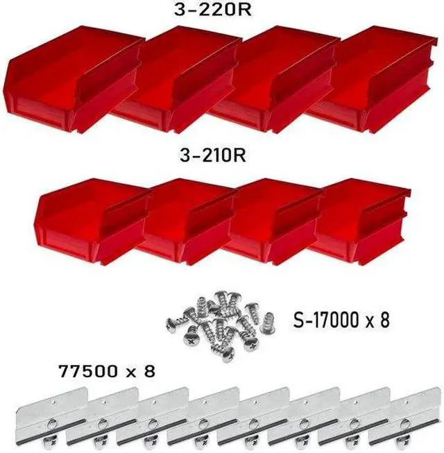 Alt view image 3 of 5 - LocBin 028-R Pegboard BinKit, Small/Medium, Red
