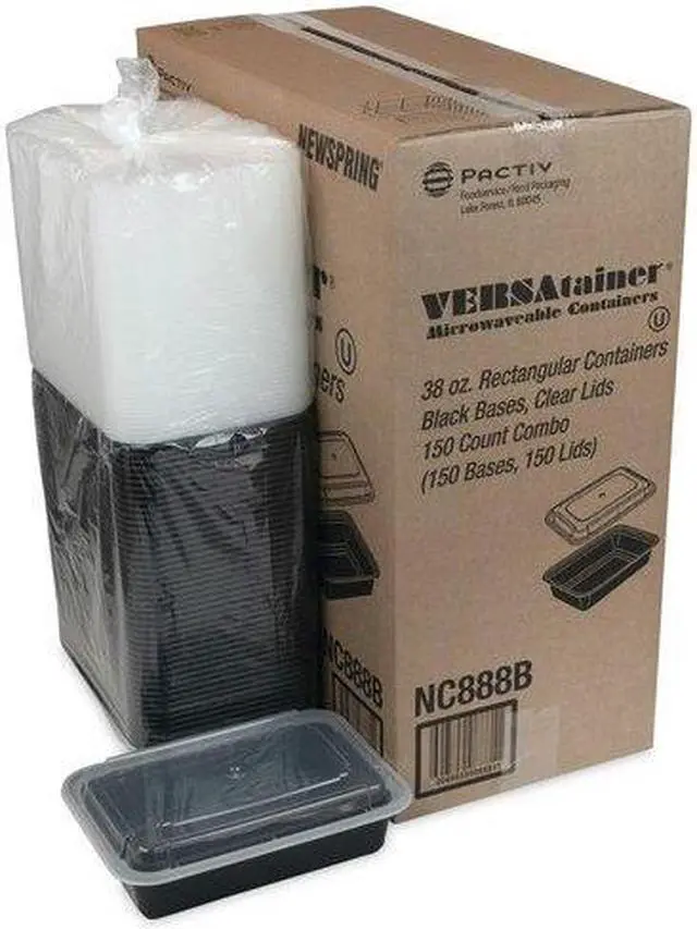 Alt view image 9 of 11 - C-Rect Plas Cntnr W/Lid 38Oz Microwvb Bla 150