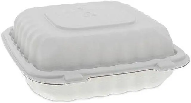 Alt view image 6 of 11 - Pactiv PACYCN80803 Earthchoice Smartlock Hinged Lid Containers, White, 22 Oz, 200/Carton