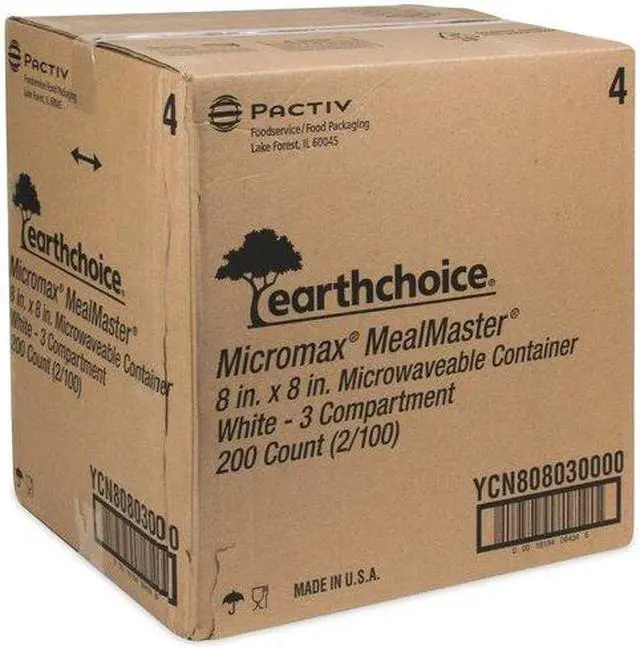 Alt view image 7 of 11 - Pactiv PACYCN80803 Earthchoice Smartlock Hinged Lid Containers, White, 22 Oz, 200/Carton