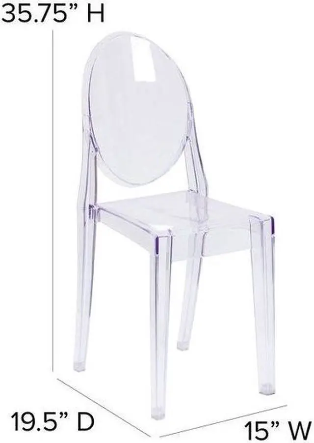Alt view image 6 of 17 - 4 Pack Cheryl Ghost Side Chair in Transparent Crystal