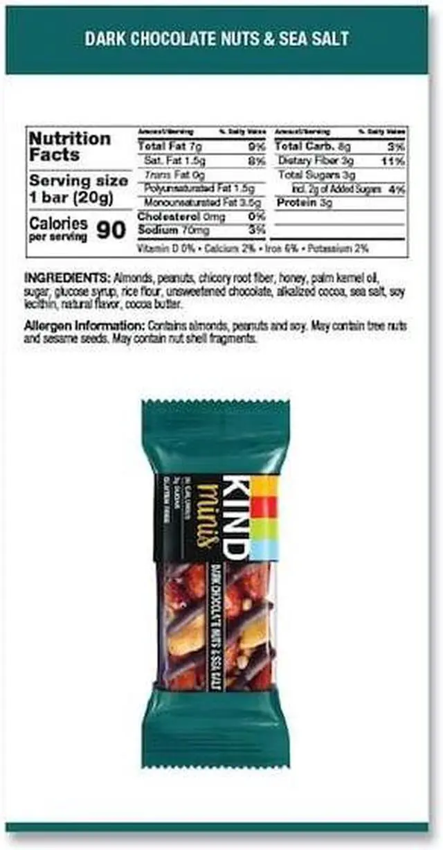 Alt view image 17 of 18 - Minis, Dark Chocolate Nuts/Sea Salt, 0.7 oz, 10/Pack 27959