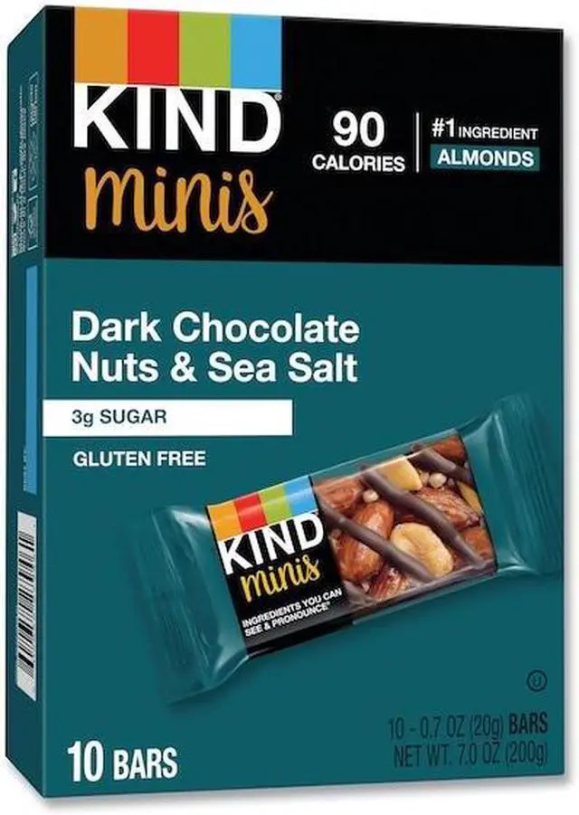 Alt view image 18 of 18 - Minis, Dark Chocolate Nuts/Sea Salt, 0.7 oz, 10/Pack 27959