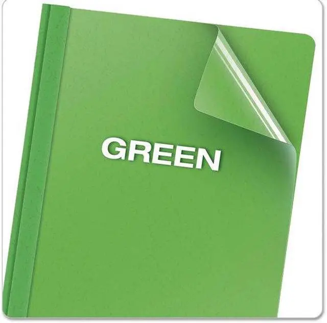 Alt view image 9 of 11 - Oxford 55807 Clear Front Report Cover, Tang Clip, Letter, 1/2" Capacity, Green, 25/Box