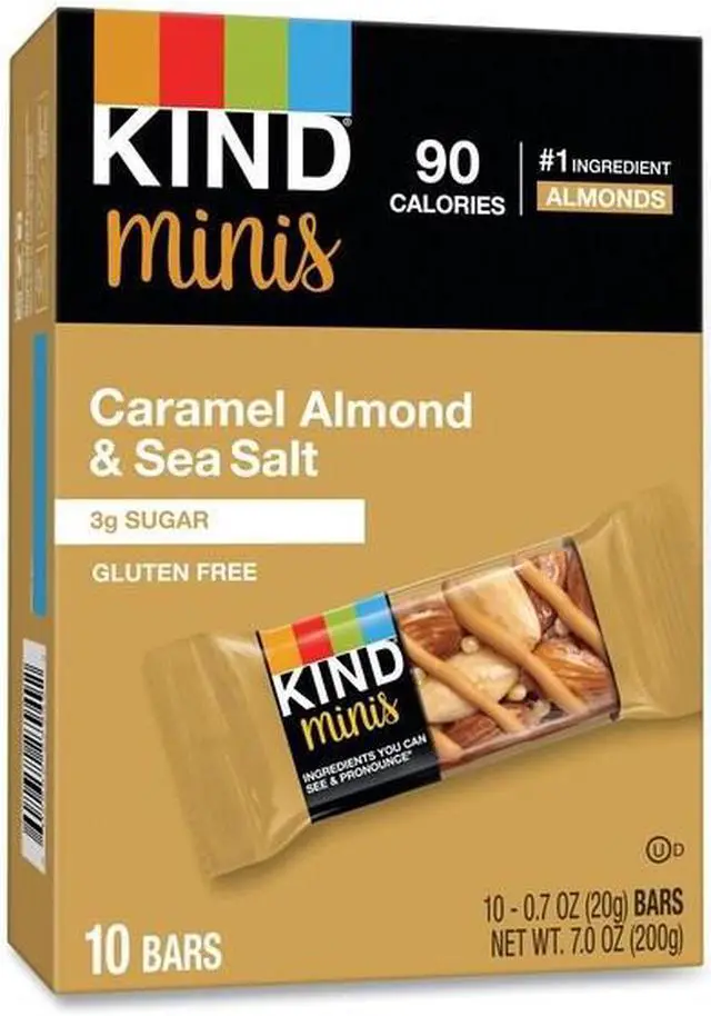 Alt view image 13 of 13 - Minis, Caramel Almond Nuts/Sea Salt, 0.7 oz, 10/Pack 27960