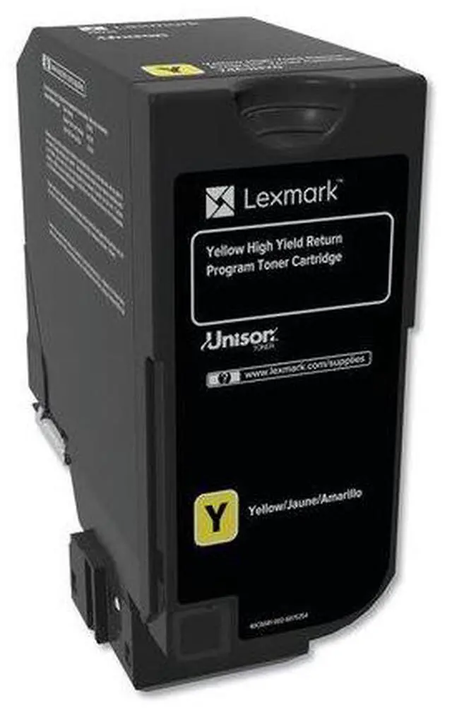 Alt view image 2 of 6 - Lexmark - 74C1HY0 - Lexmark Unison Original Toner Cartridge - Laser - High Yield - 12000 Pages - Yellow - 1 Each