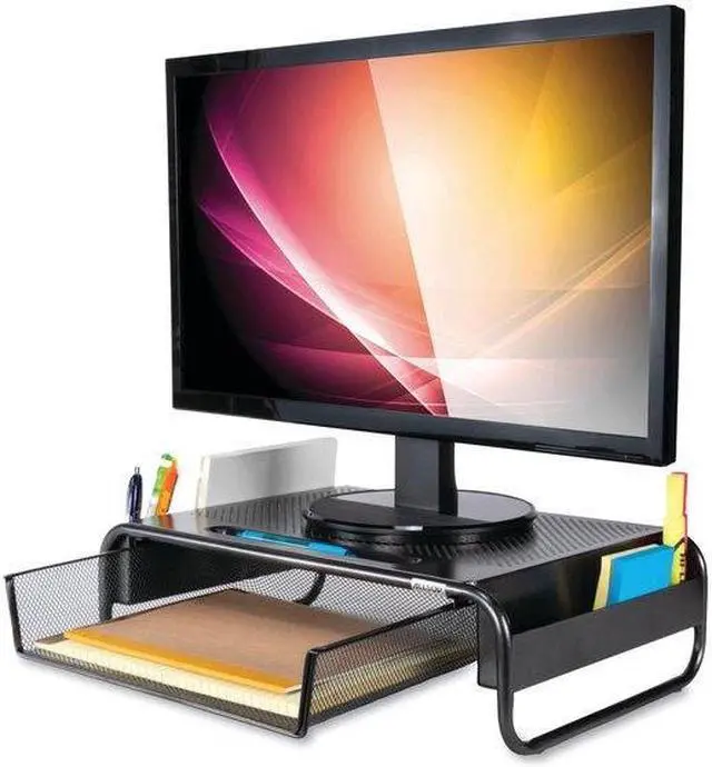 Alt view image 14 of 15 - Allsop 32166 Metal Art Organizer 5 Monitor Stand, Black