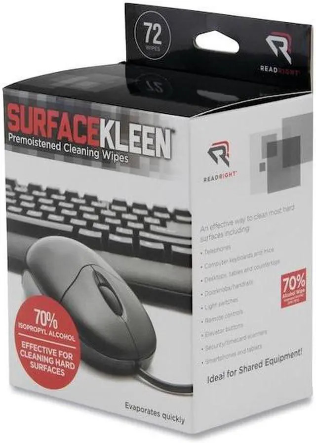 Alt view image 15 of 17 - Read Right Wipes,Surfacekleen, 72/Bx RR15109