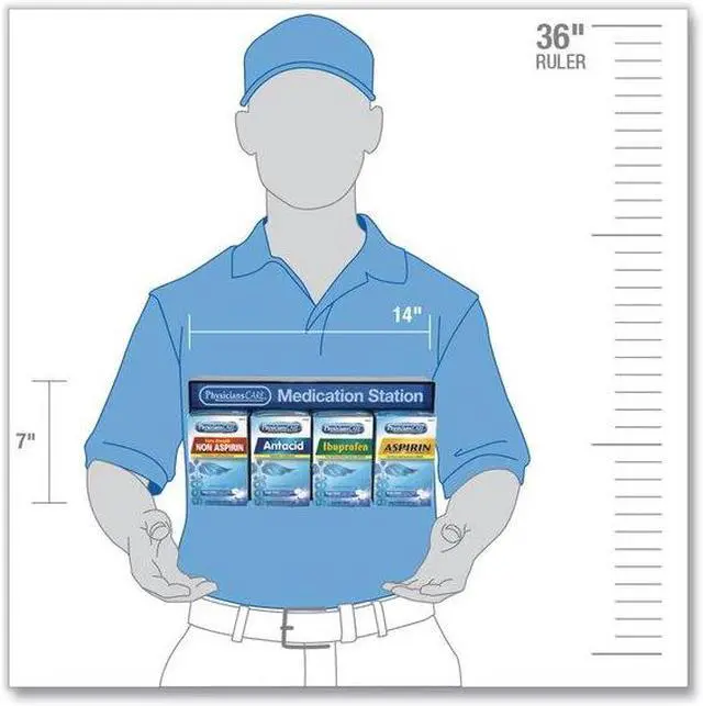 Alt view image 8 of 8 - PhysiciansCare ACM90780 Medication Station: Aspirin, Ibuprofen, Non Aspirin Pain Reliever, Antacid