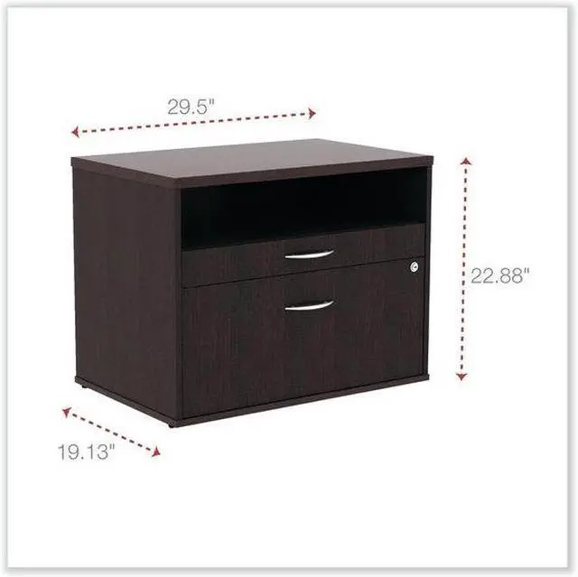 Alt view image 8 of 13 - Alera - LS583020ES - Alera Open Office Series Low File Cab Cred, 29 1/2 x 19 1/8 x 22 7/8, Espresso