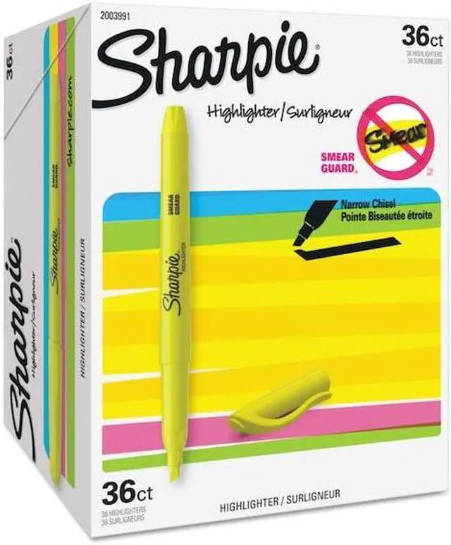 Alt view image 14 of 14 - Sharpie 2003991 Pocket Highlighters - Office Pack, Chisel Tip, Yellow