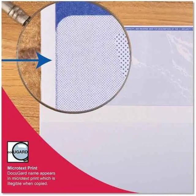 Alt view image 6 of 8 - Docugard Standard Security Check Blue Marble Top 24 lb Letter 500/Ream 04501