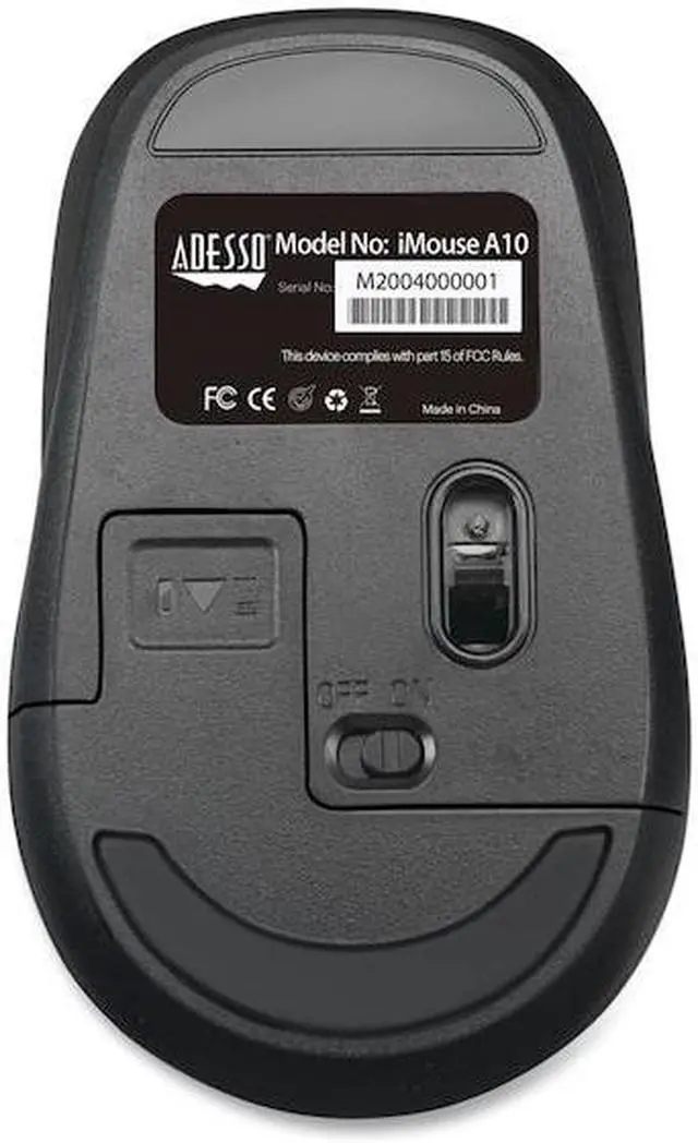 Alt view image 20 of 20 - Adesso iMouse A10 Antimicrobial 1600dpi 2.4GHz Wireless Mouse - Black/Silver