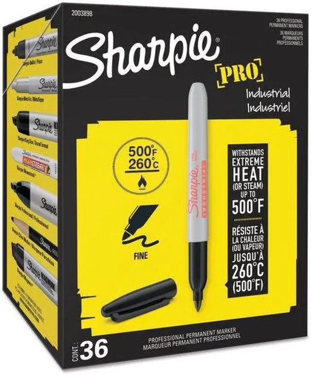 Alt view image 9 of 10 - Sharpie 2003898 Industrial Permanent Markers - Office Pack, Black