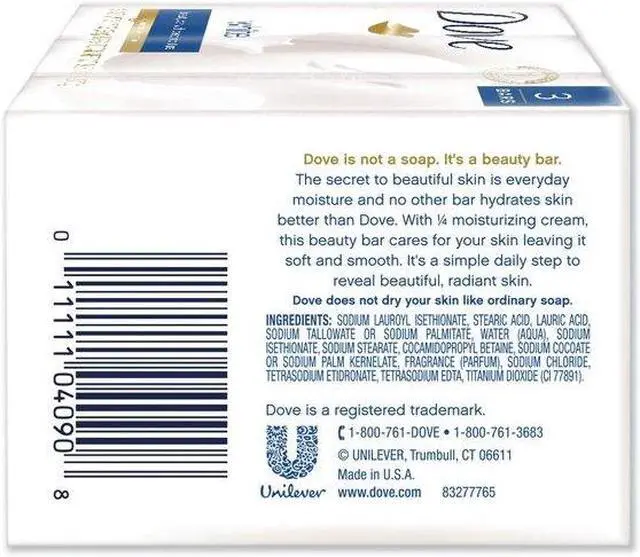 Alt view image 2 of 7 - Dove 04090CT Bar Soap, Light Scent, 3.17 oz, 12/Carton