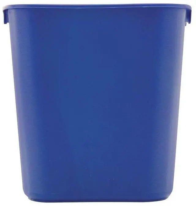 Alt view image 10 of 13 - Small Deskside Recycling Container, Rectangular, Plastic, 13.625Qt, Bl