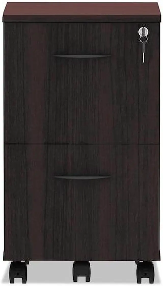 Alt view image 12 of 14 - Alera Valencia Series Mobile File/File Pedestal, 15 3/8 x 20 x 26 5/8, Mahogany