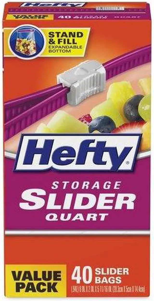 Alt view image 11 of 11 - Pactiv Corporation Hefty Slider Storage Bags 1Qt 40/BX Clear R81240