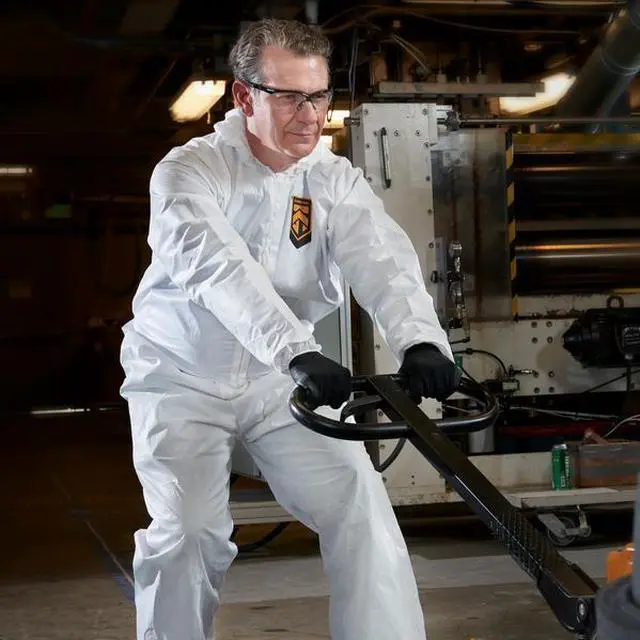 Alt view image 6 of 8 - KLEENGUARD 49114 Disposable Coveralls, Hooded, XL, SMMMS, Zipper, Elastic Cuff,