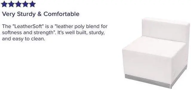 Alt view image 6 of 20 - HERCULES Alon Series Melrose White LeatherSoft Chair with Brushed Stainless Steel Base