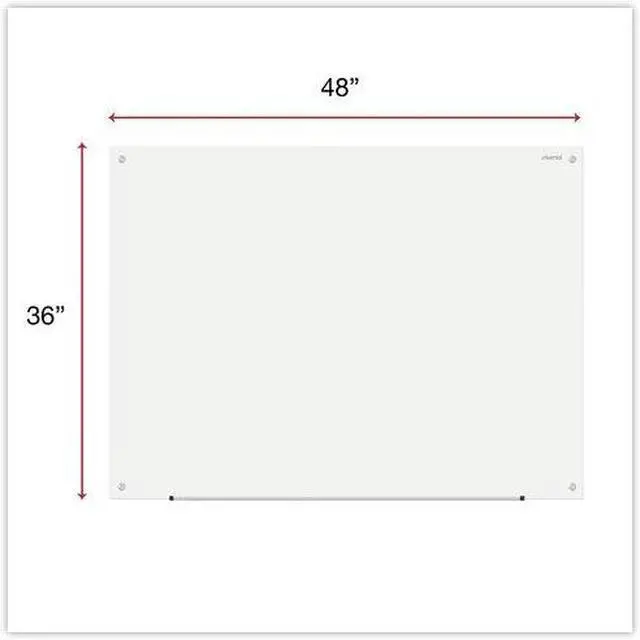 Alt view image 6 of 10 - Universal Frameless Glass Marker Board, 48" X 36", White UNV43233 Includes marker holder and mounting kit